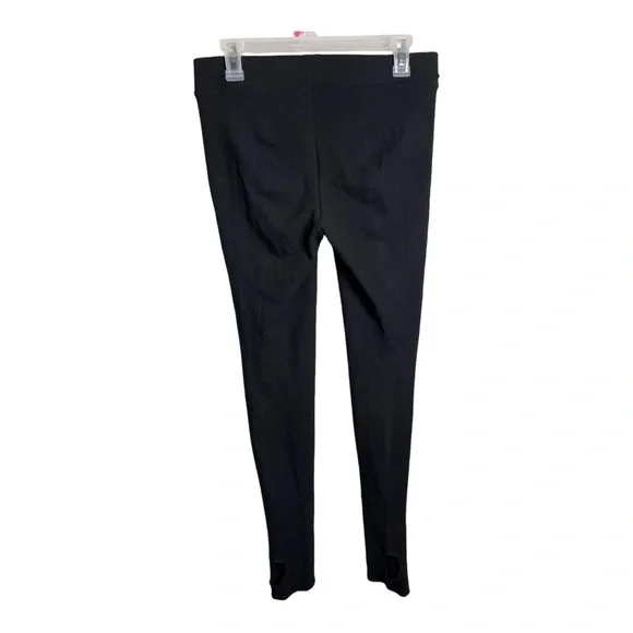 Vince Black Leggings Pants Stirrup Ribbed Knit Pull On Stretch Size Large - Picture 2 of 11